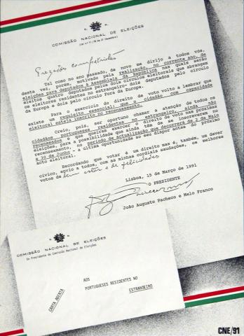 Cartaz - Recenseamento e Eleição da Assembleia da República - AR/1991